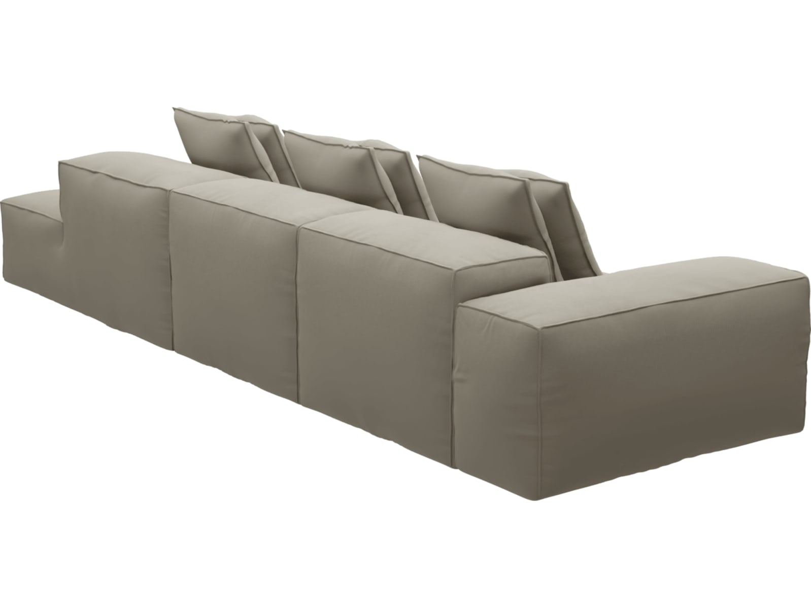 Riley Plaza Natural 4 Seater Terminal Right Modular Sofa color Plaza Natural