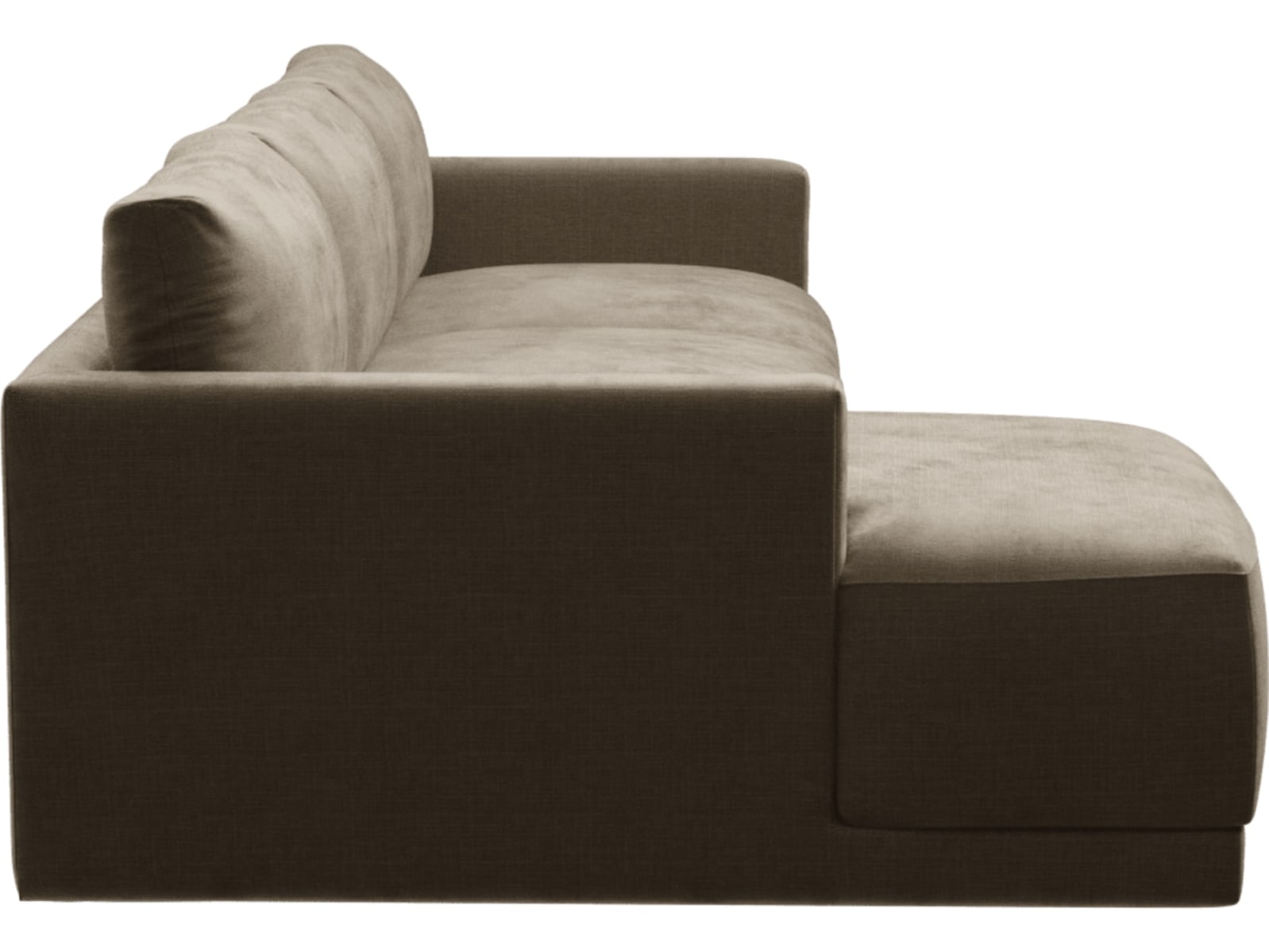Haven Apt Tribute Walnut Chaise Sofa color Tribute Walnut
