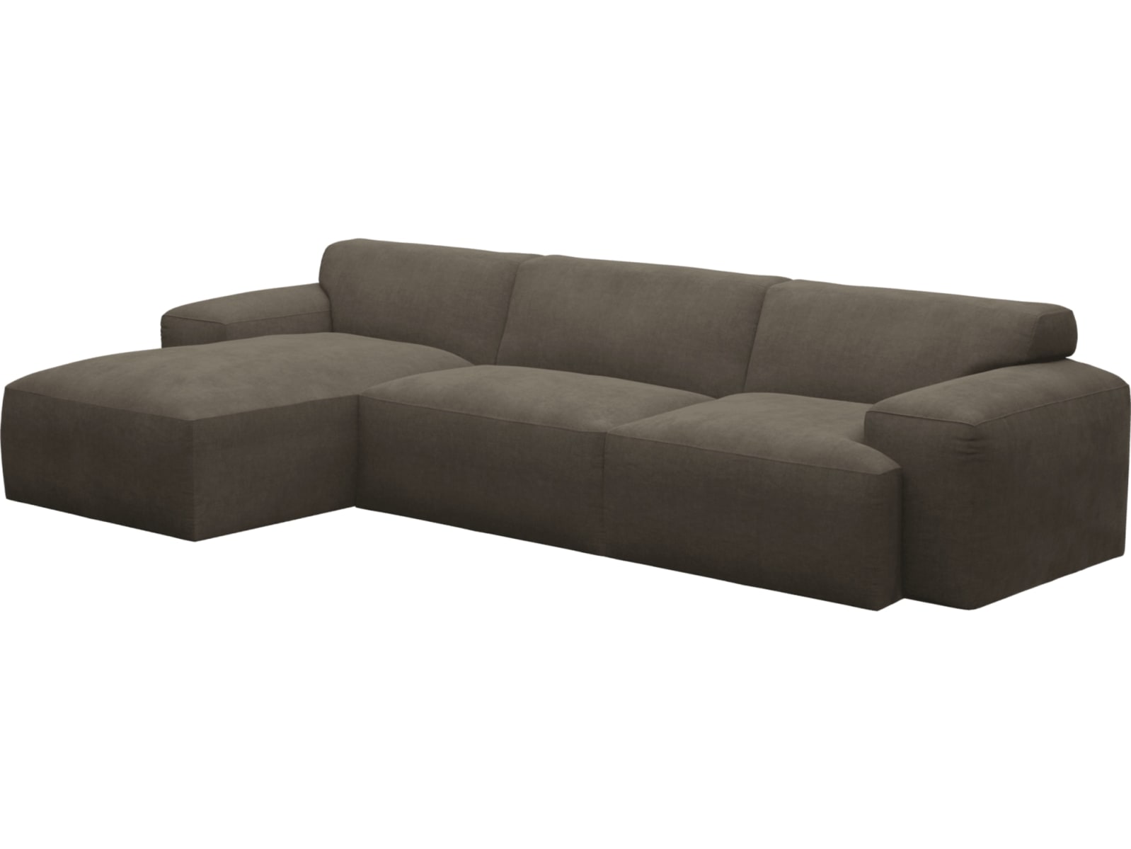 Copenhagen Muse Mink Chaise Sofa - 3 Seater color Muse Mink