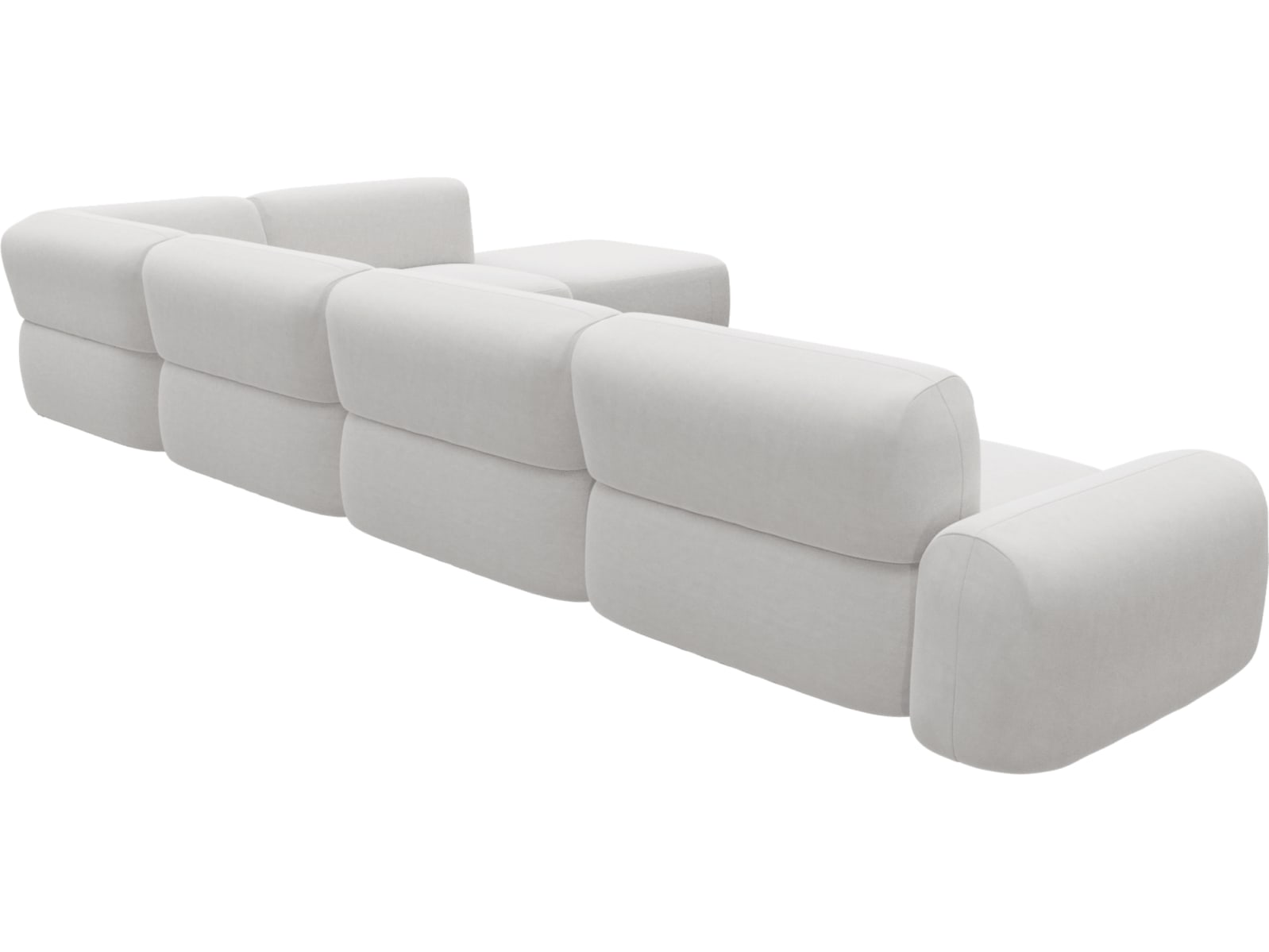 Beckett Muse Frost Modular Sofa - 7 Piece color Muse Frost