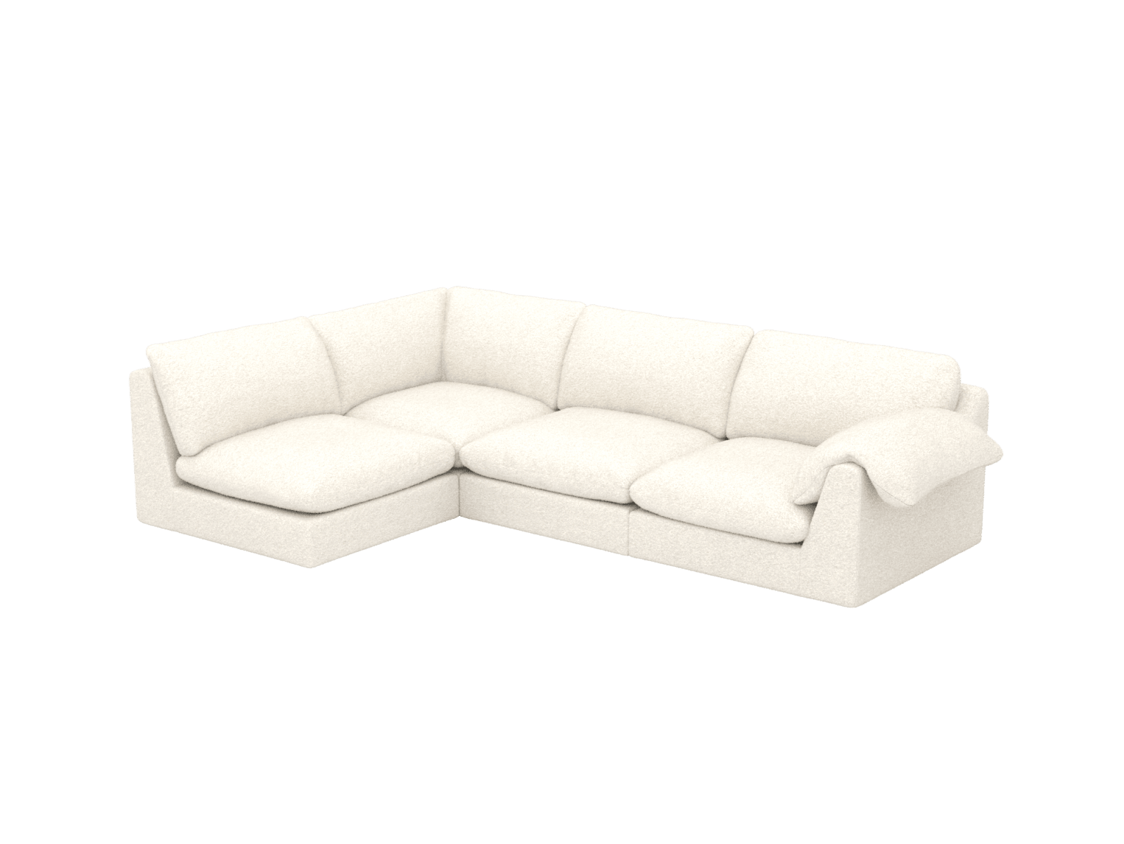Ludlow Boucle Ivory Modular Sofa LAF - 4 Seater color Boucle Ivory