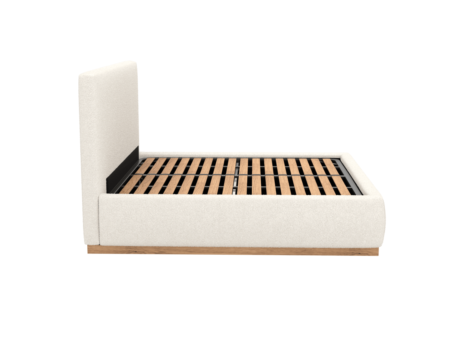Haven Gas Lift Bed Boucle Ivory King color Boucle Ivory