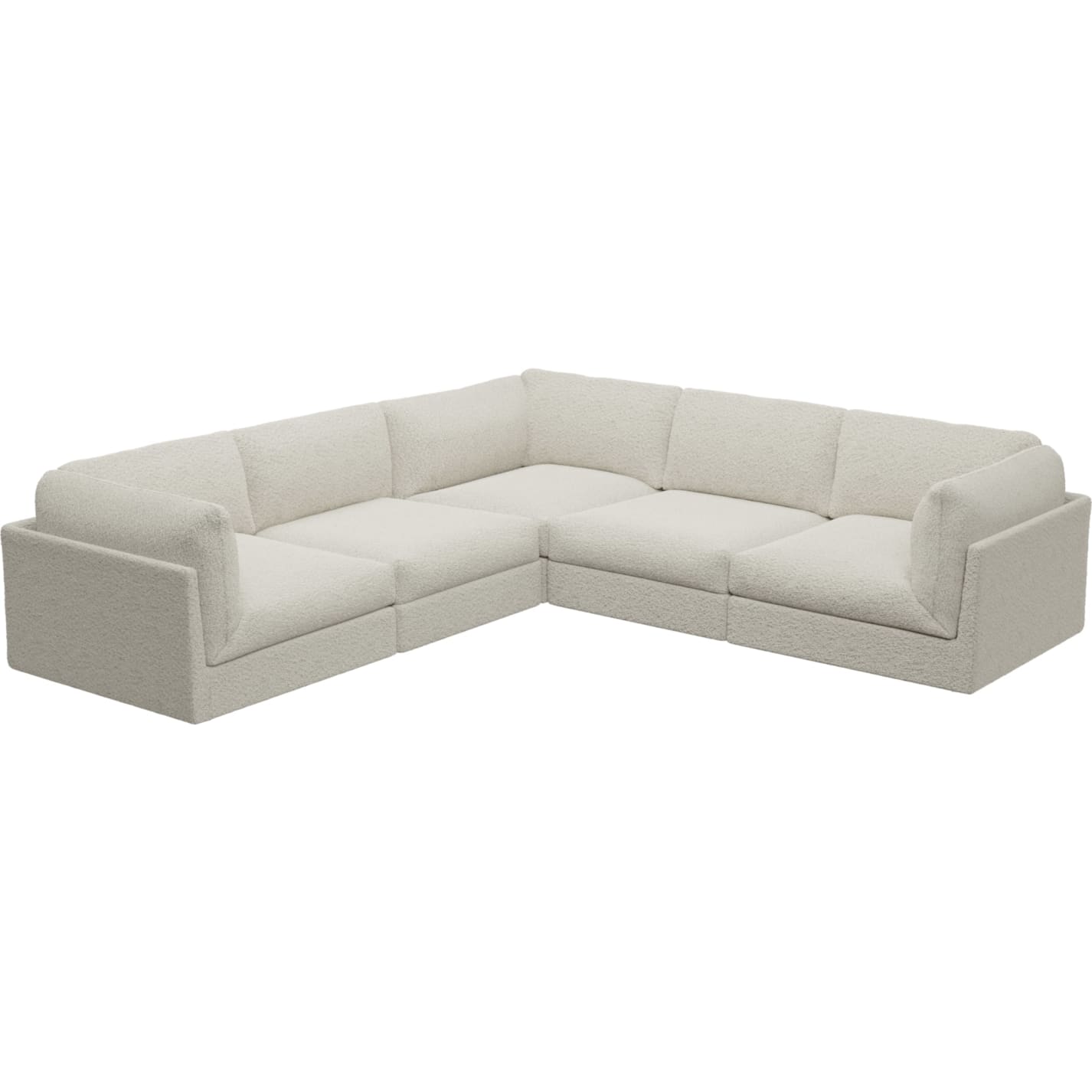 Finley Boucle Ivory Corner Sofa - 5 Seater color Boucle Ivory