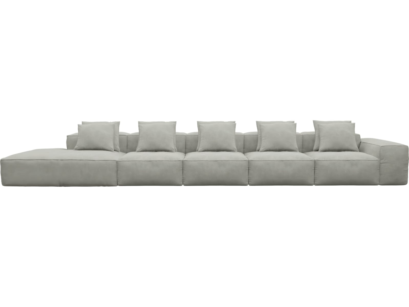Riley Toorak Pebble Modular Sofa - 1x Arm, 4x Armless, 1x Left Terminal color Toorak Pebble