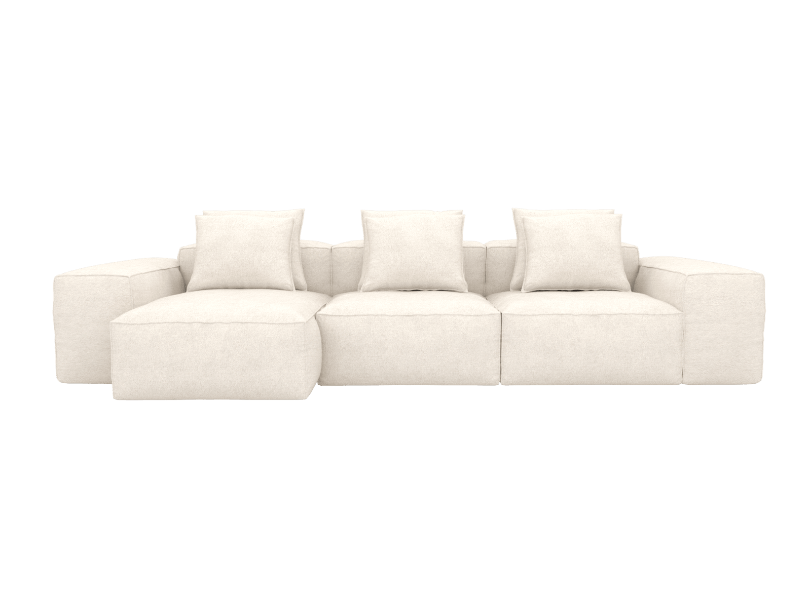 Riley Noa Fog Modular Chaise Sofa - 3 Seater color Noa Fog