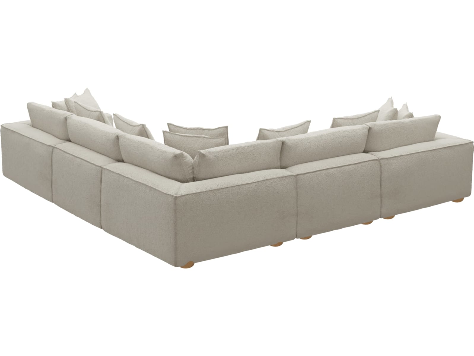 Tully Boucle Ivory Modular Sofa - 5 Piece color Boucle Ivory