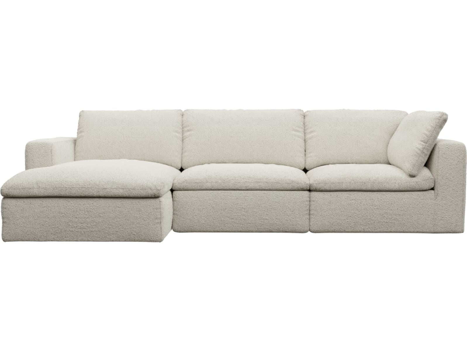 Cloud Deep Boucle Ivory Modular Sofa - 3 Seater Chaise color Boucle Ivory
