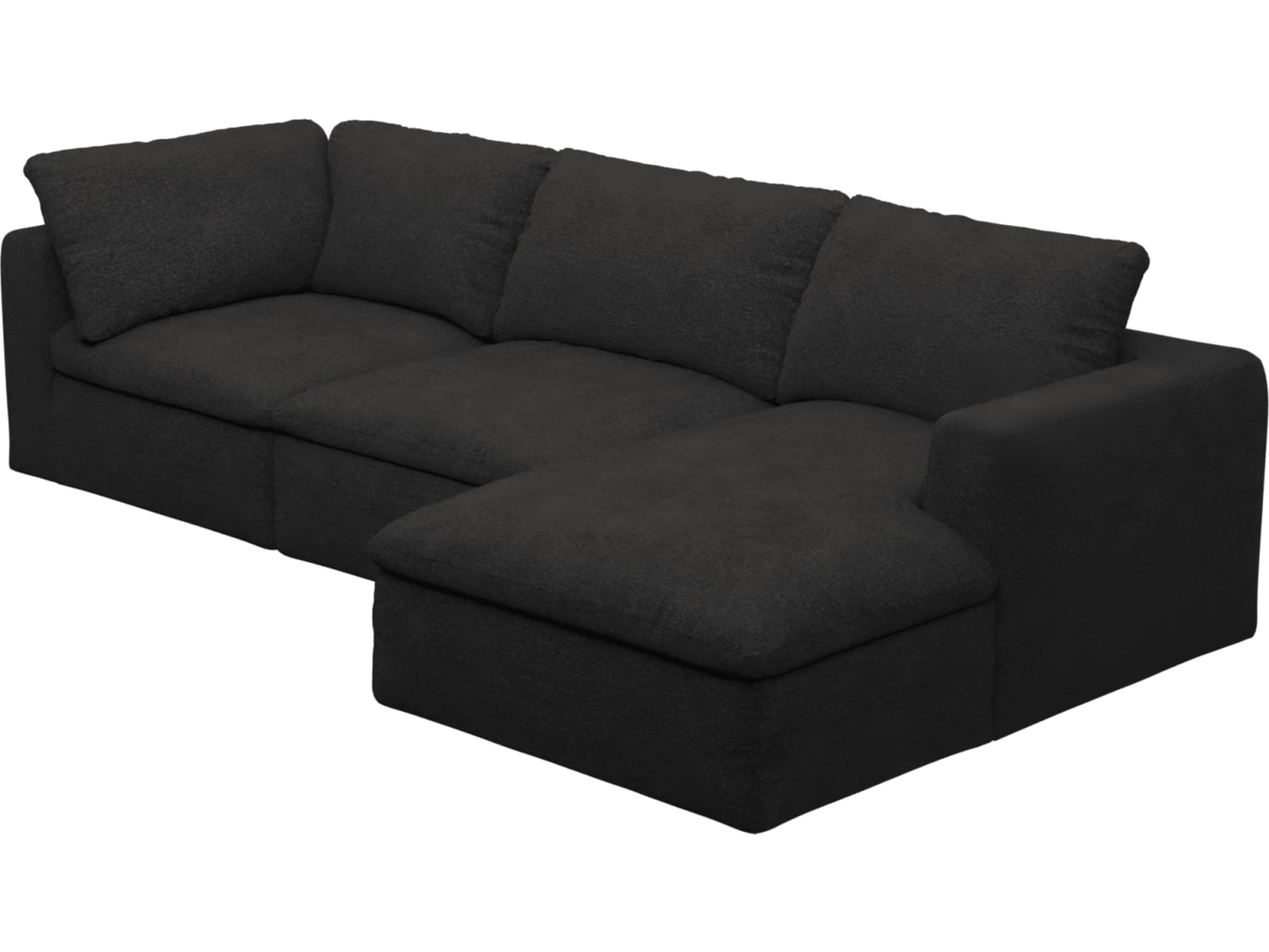 Cloud Deep California Charcoal Modular Sofa - 3 Seater Chaise color California Charcoal