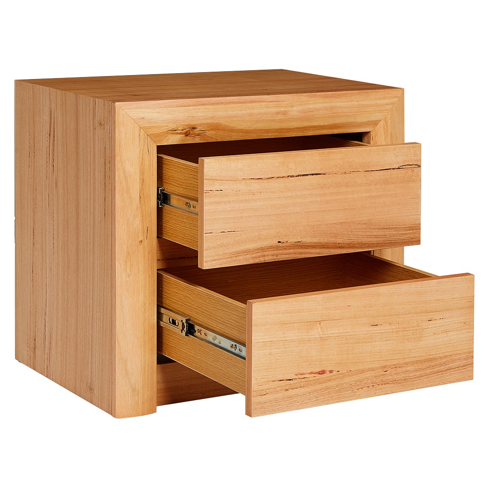 Bellambi Natural Messmate Bedside Table - 2 Drawer color Natural