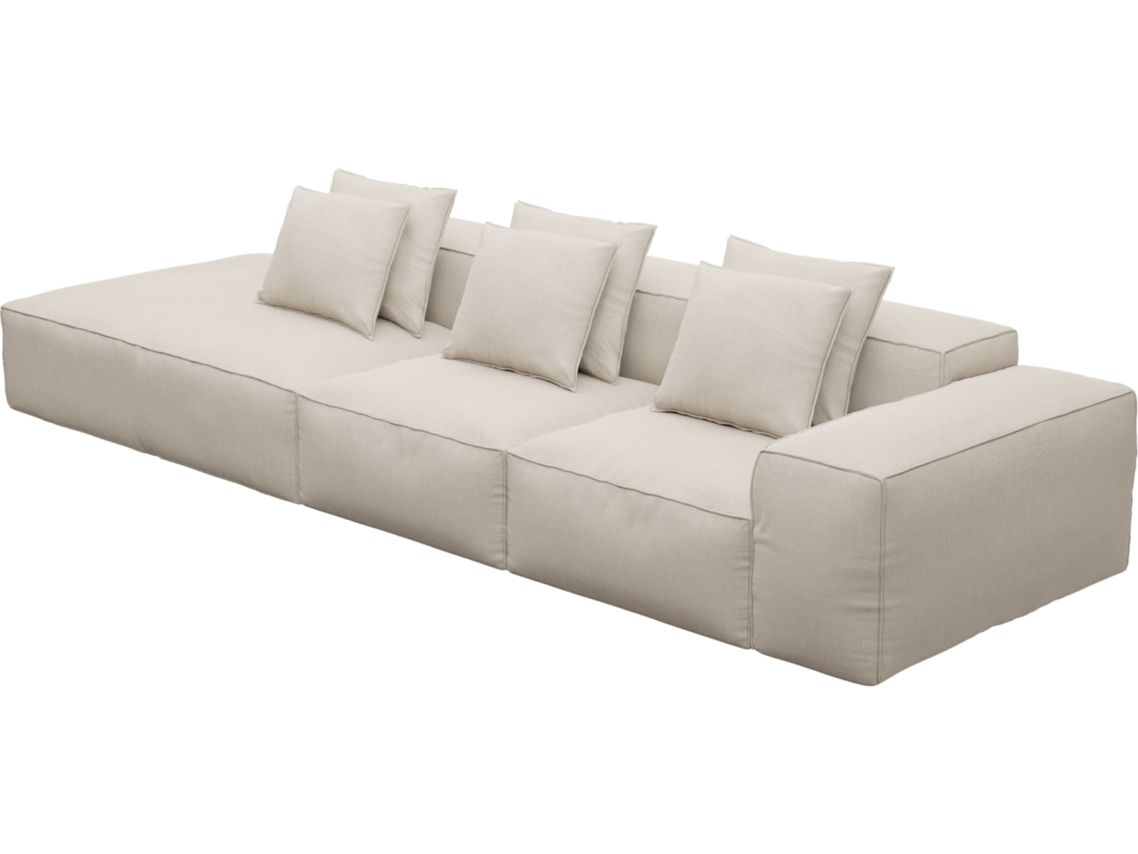 Riley Santa Fe Sand Modular Sofa - 1x Arm, 2x Armless, 1x Left Terminal color Santa Fe Sand