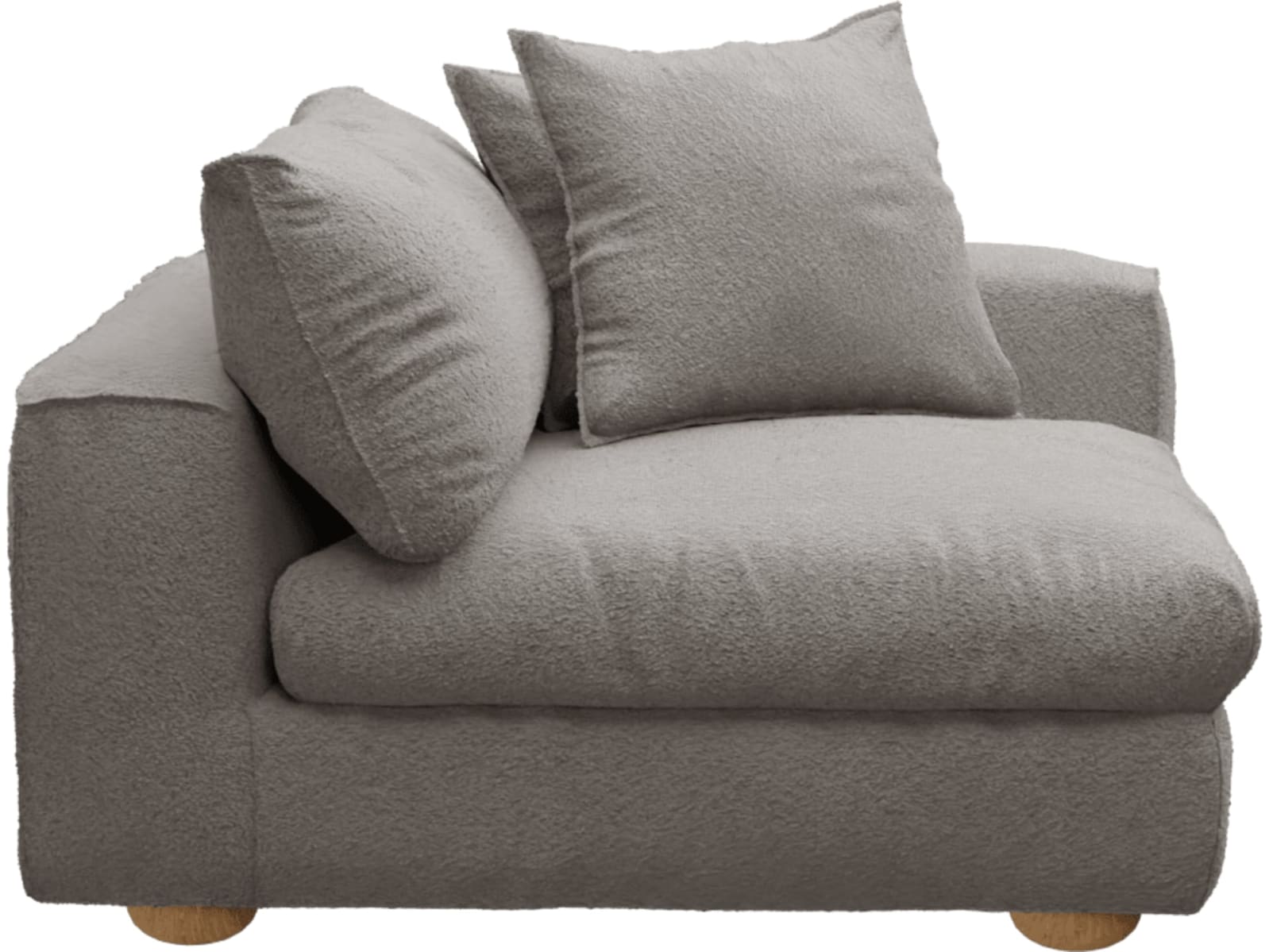 Tully Boucle Pumice Right Arm Facing Chair Module color Boucle Pumice