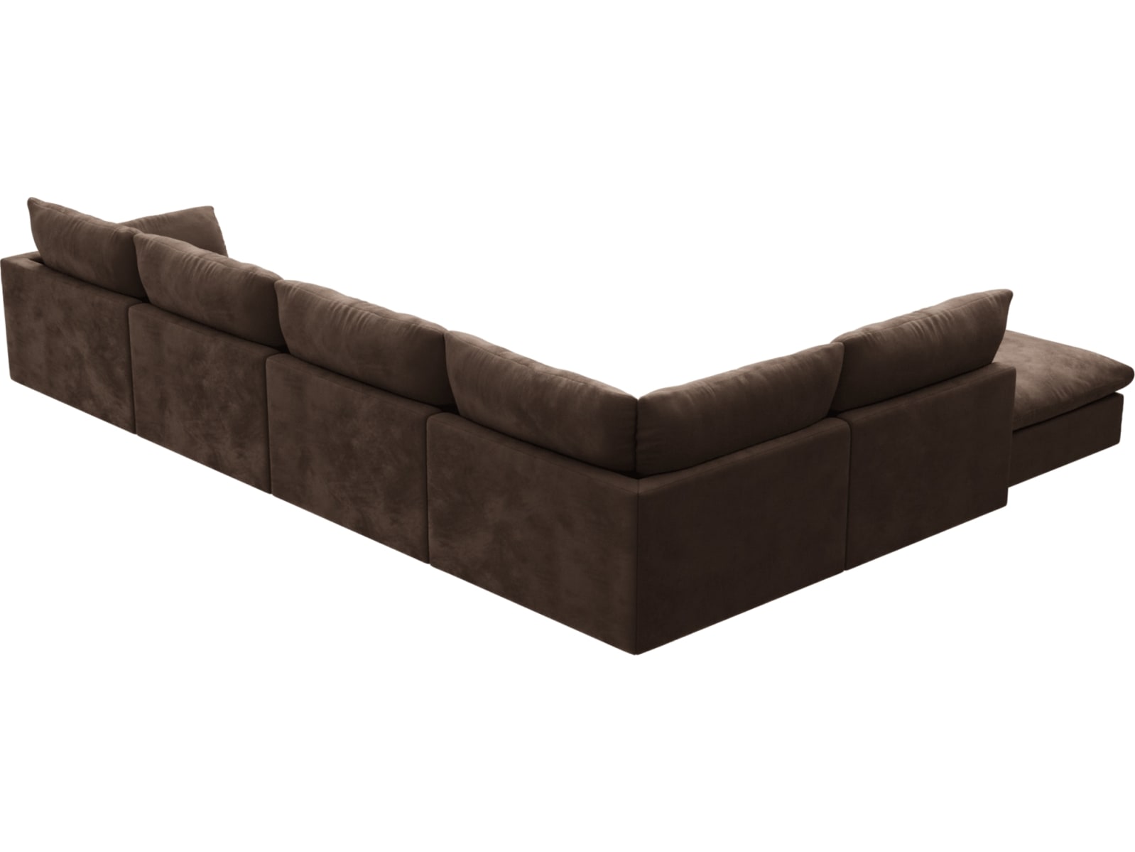 Willow Muse Chocolate Modular Sofa - 6 Seater LAF Terminal color Muse Chocolate