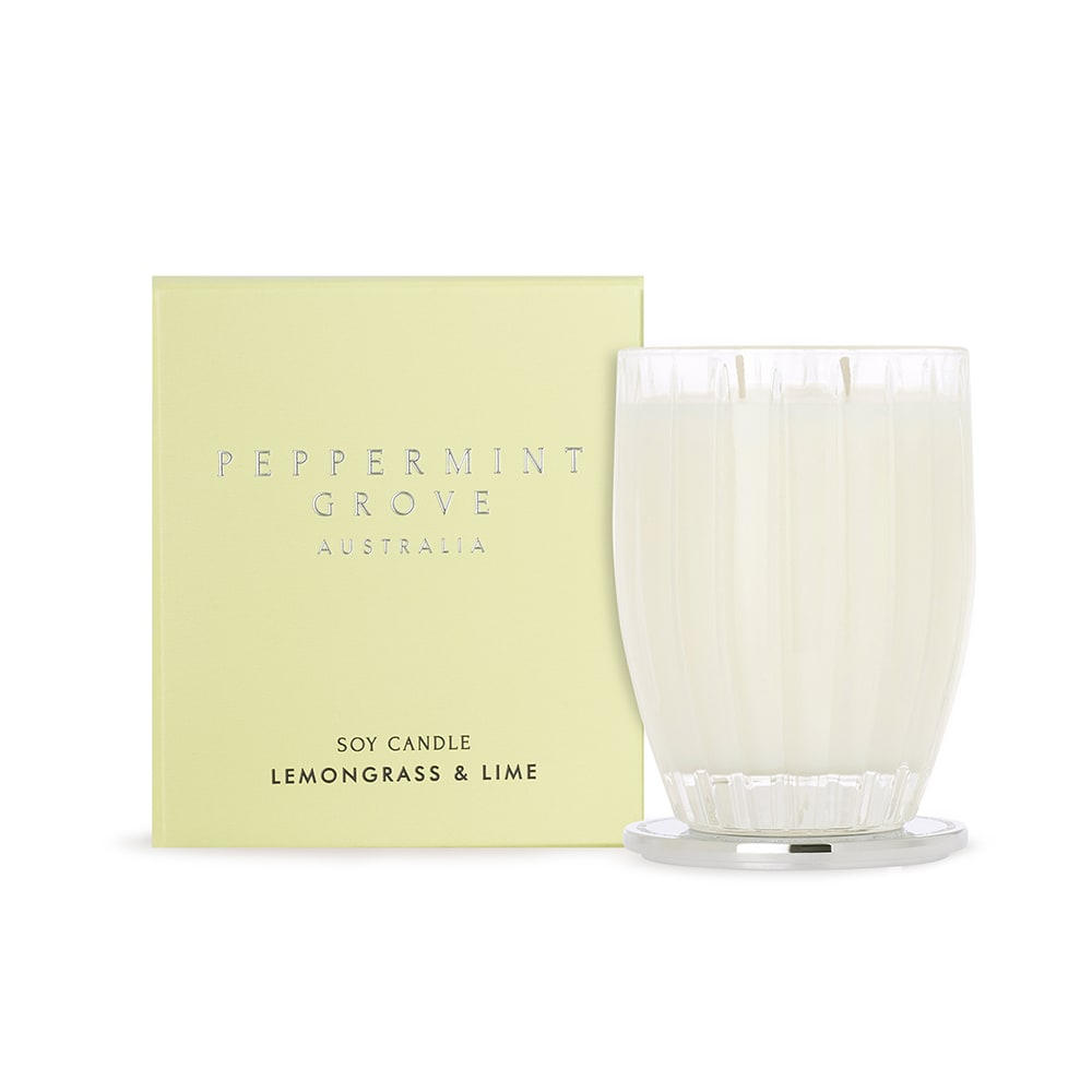 Peppermint Grove Lemongrass & Lime Large Soy Candles 370g 