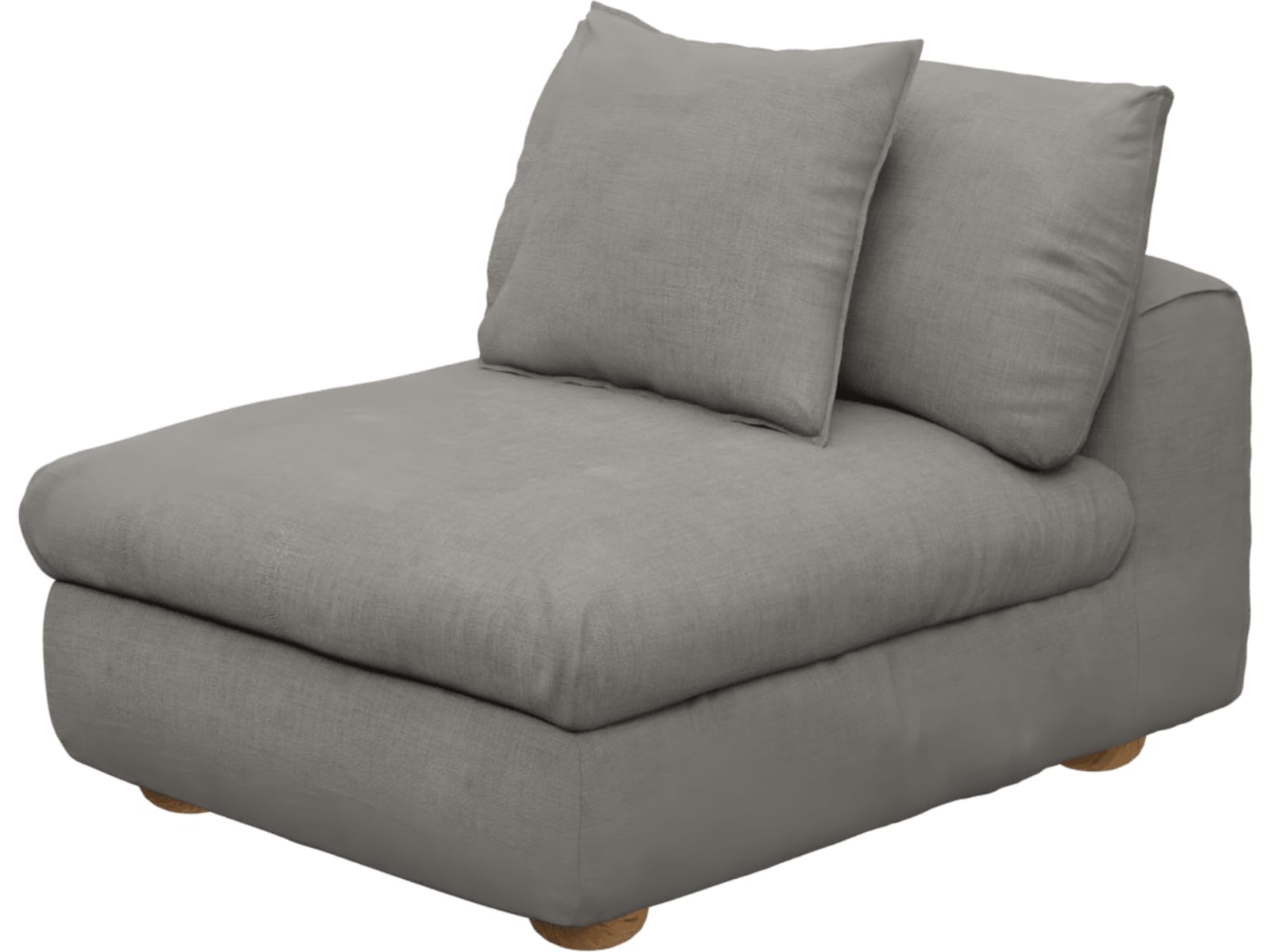 Tully Isla Soft Grey Armless Sofa Chair Module color Isla Soft Grey
