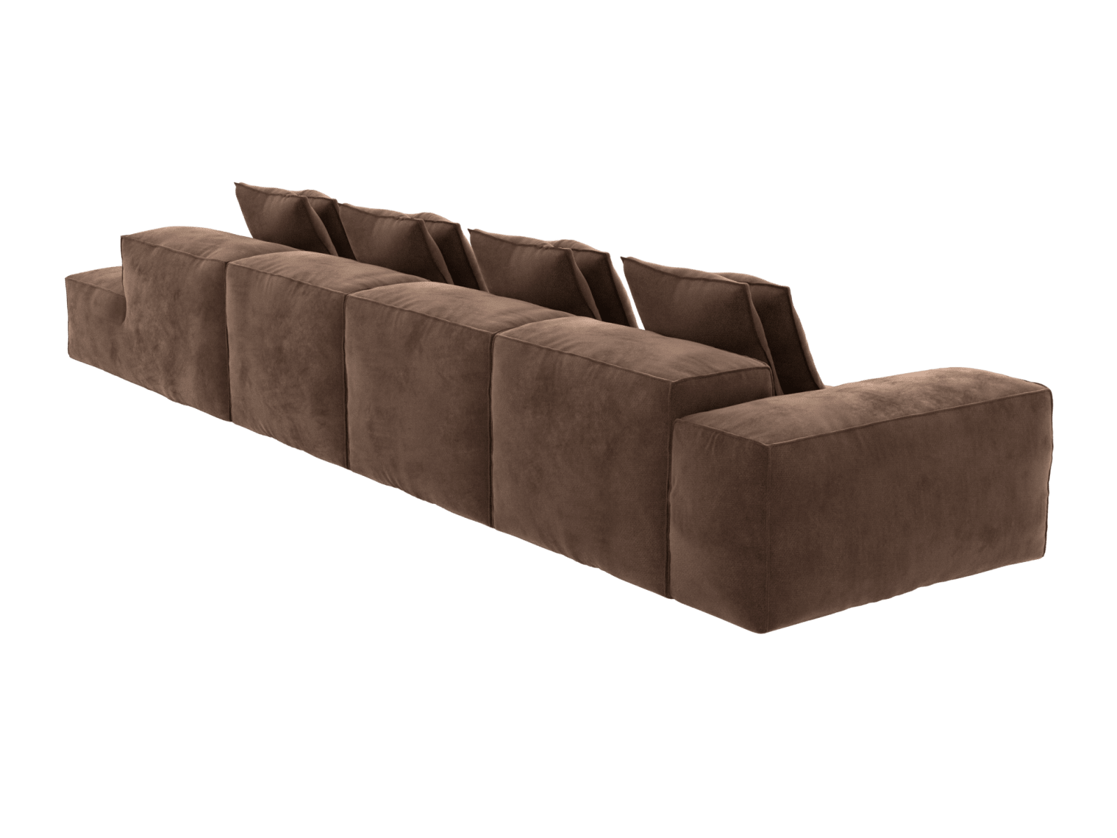 Riley Muse Chocolate Modular Sofa Right Terminal - 5 Seater color Muse Chocolate