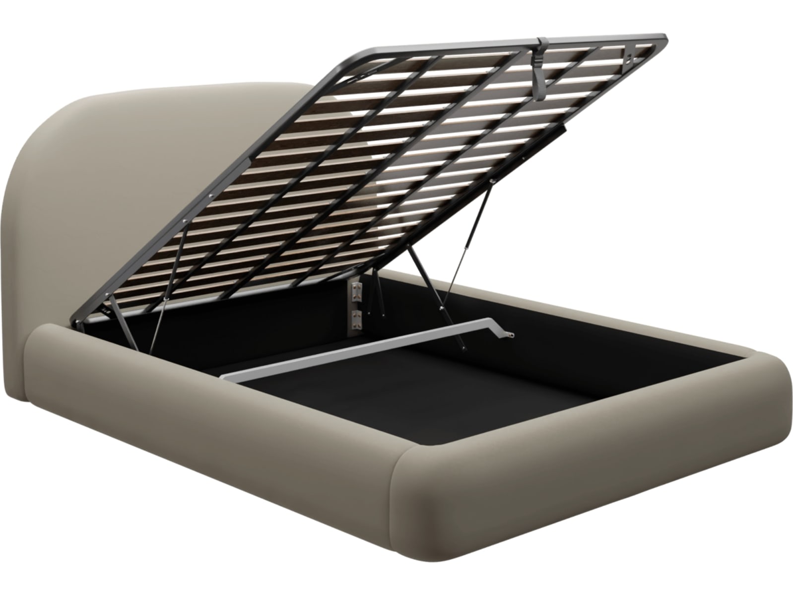 Capri Gas Lift Bed Plaza Natural color Plaza Natural