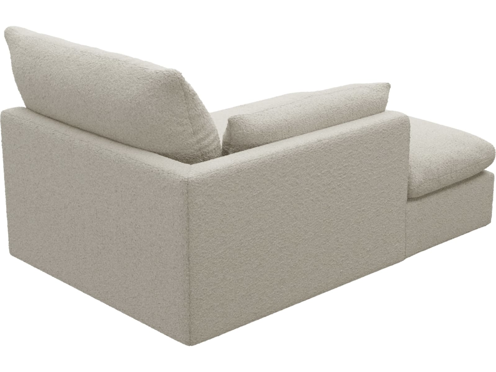 Willow Boucle Ivory Chaise Left Arm Facing Sofa Module color Boucle Ivory