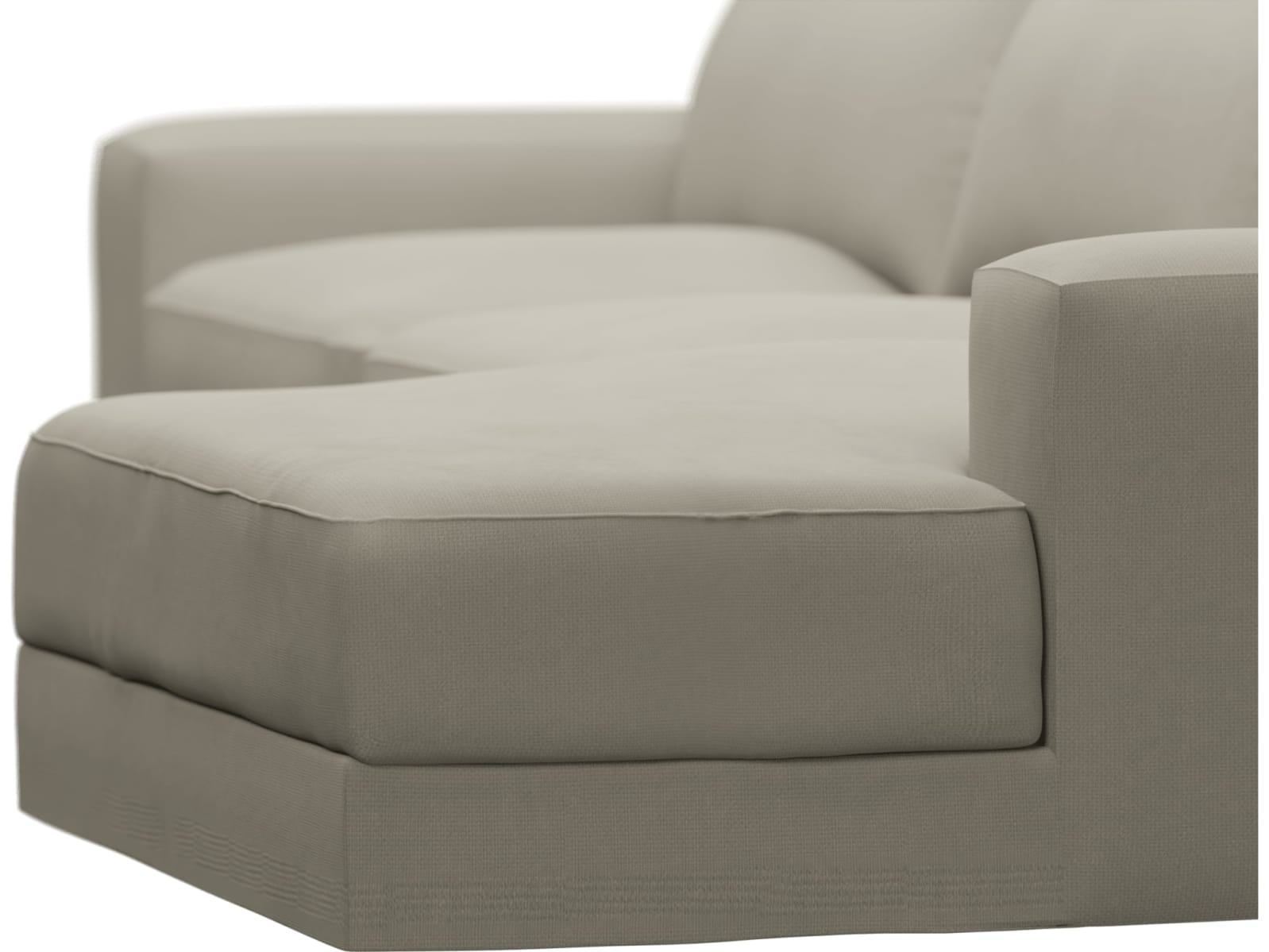 Monica Plaza Natural Chaise Sofa - 3 Seater color Plaza Natural