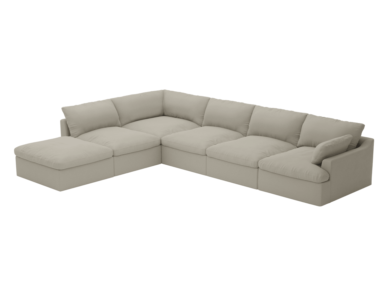 Retreat Plaza Natural Modular Sofa - 6 Seater LAF Terminal color Plaza Natural
