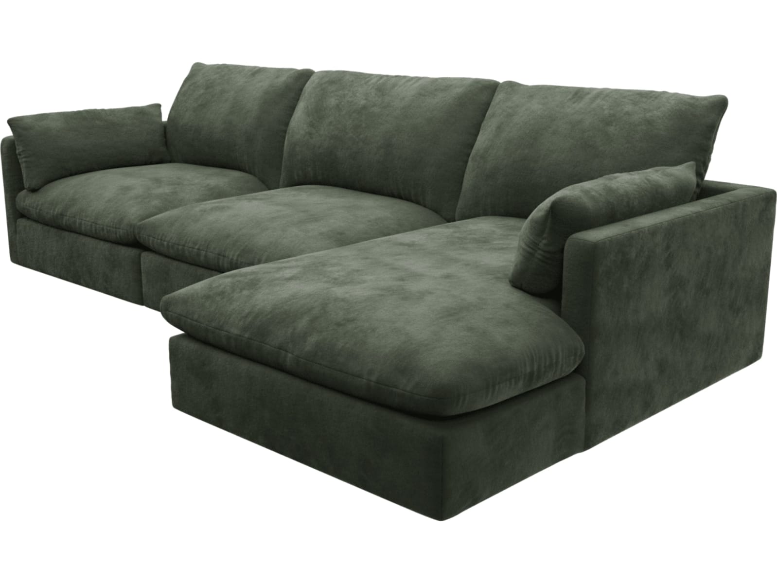 Willow Muse Forest Chaise Sofa - 3 Seater color Muse Forest