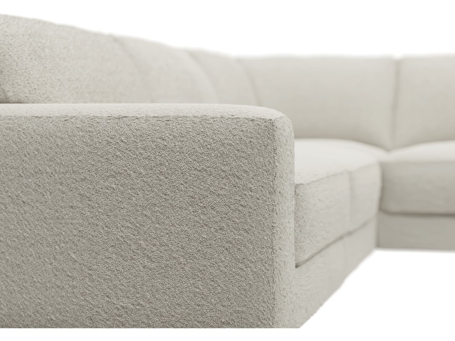 Monica Boucle Ivory Corner Sofa - 5 Seater color Boucle Ivory