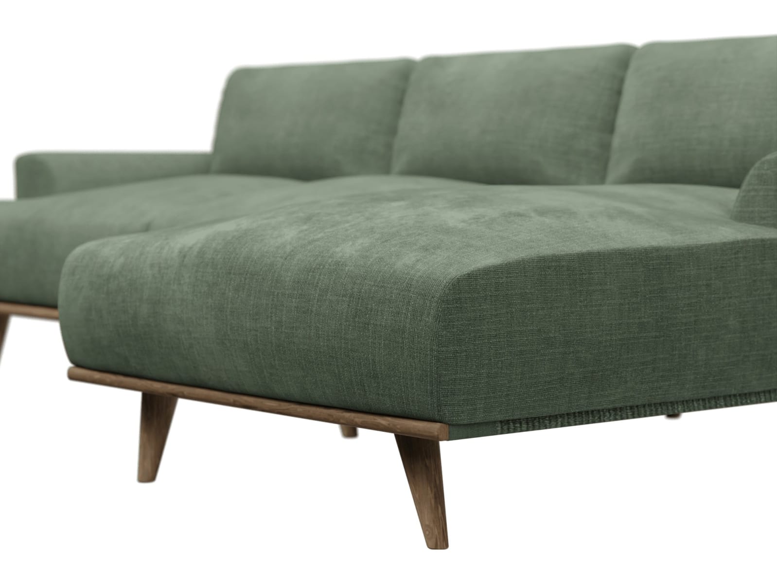 Dane Tribute Dark Jade Chaise Sofa - 3 Seater color Tribute Dark Jade