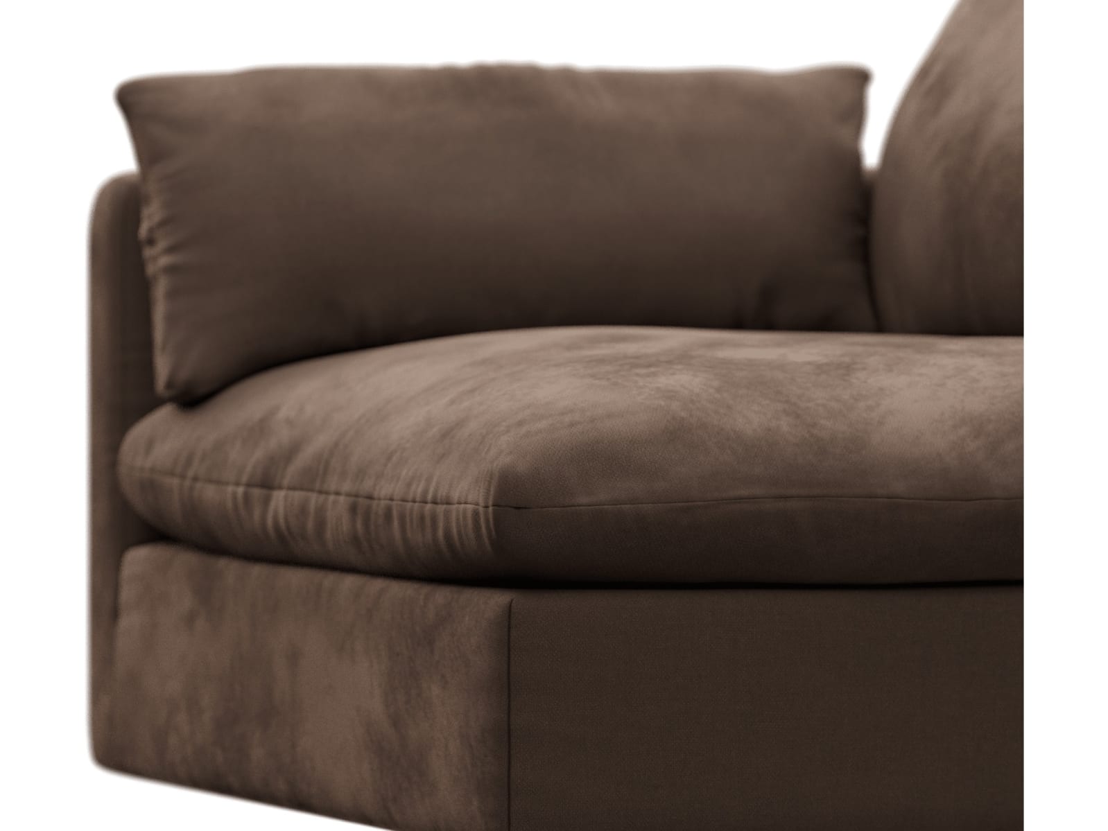 Willow Muse Chocolate 1 Seat Left Arm Facing Sofa Module color Muse Chocolate