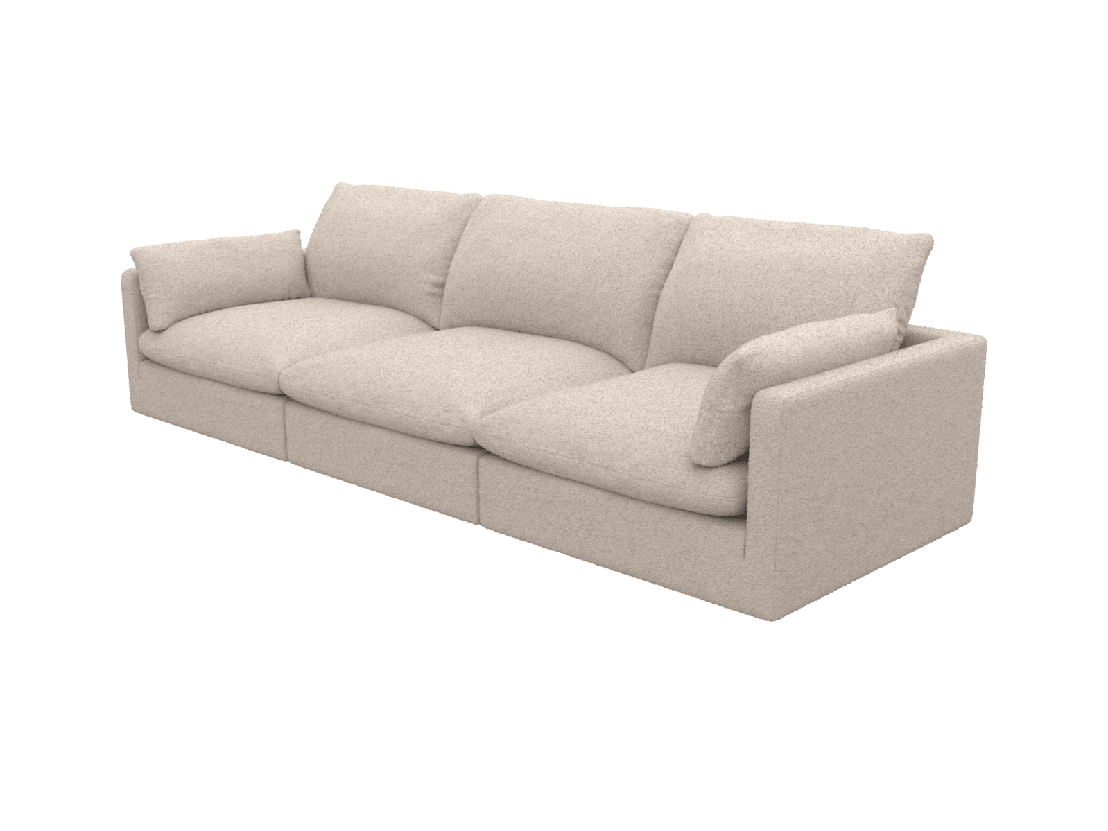 Willow Boucle Pumice Modular Sofa - 3 Seater color Boucle Pumice