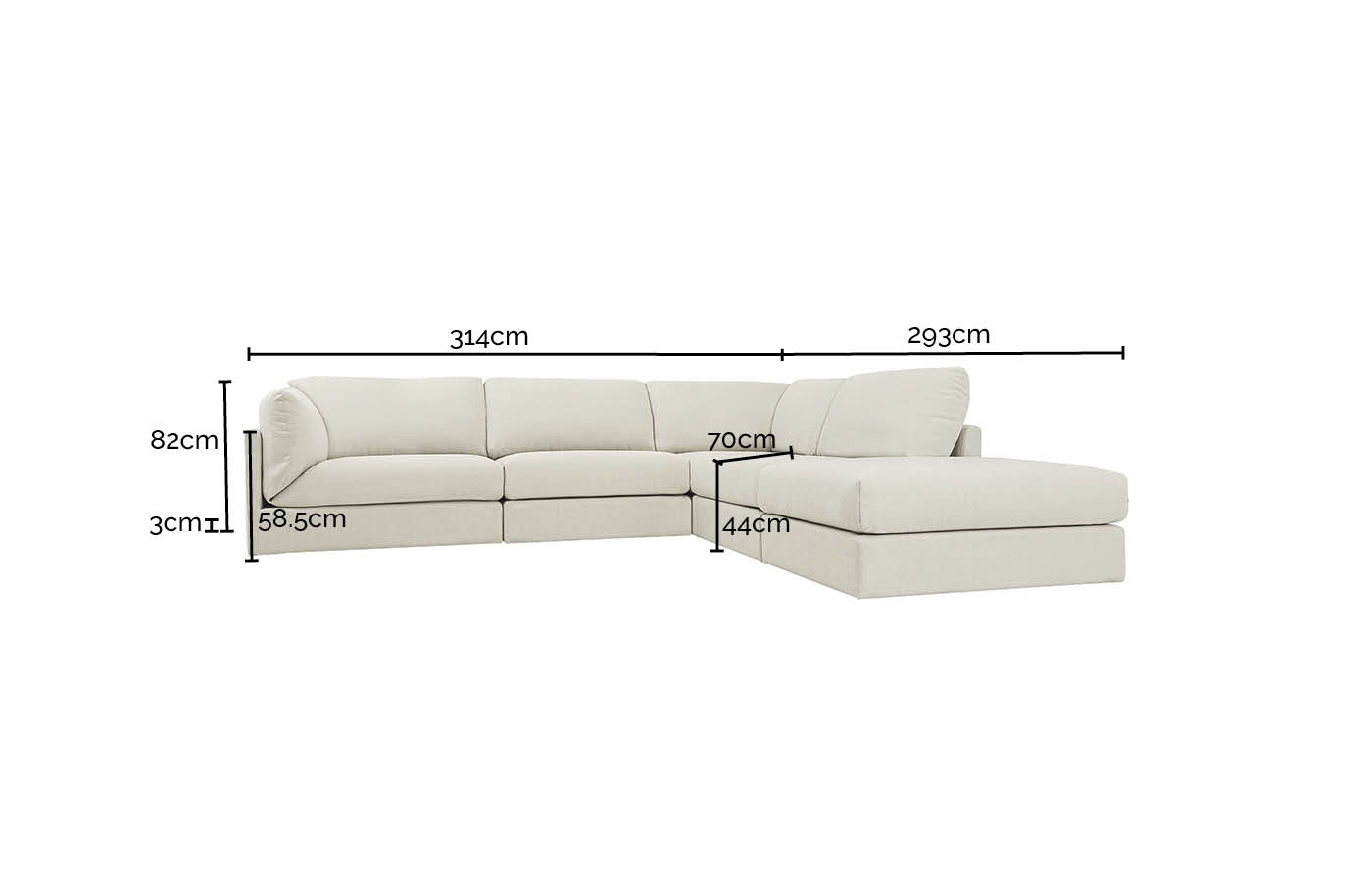 Finley Avon Sage Modular Sofa - 5 Seater RAF Terminal color Avon Sage