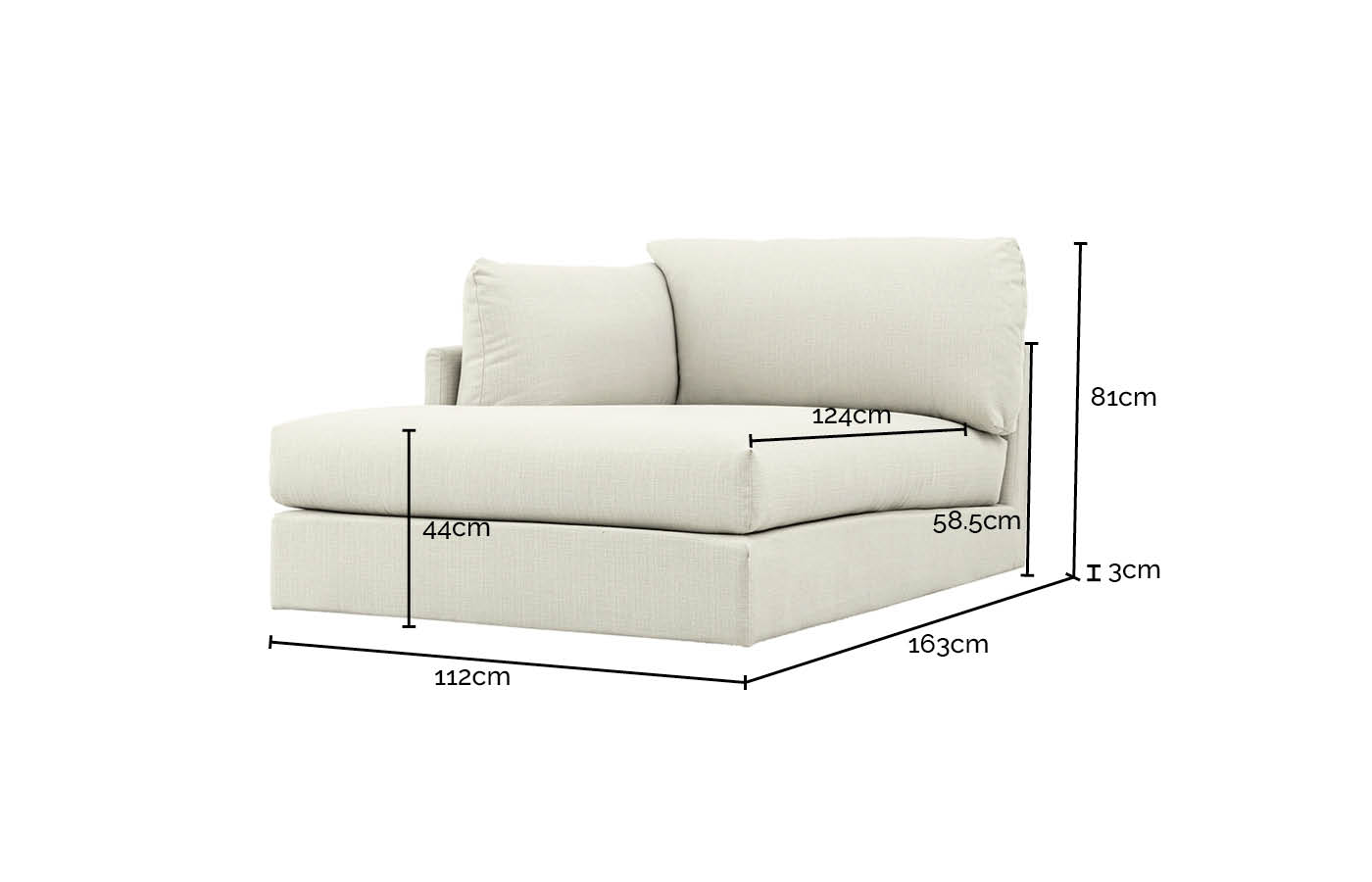 Finley Muse Forest Left Arm Facing Chaise Module color Muse Forest