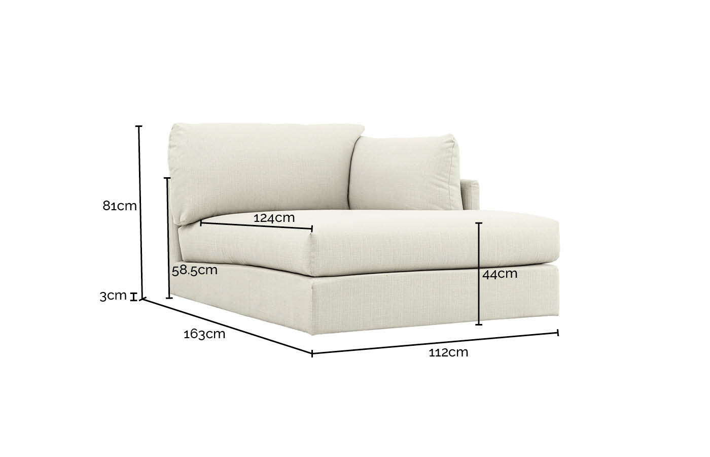 Finley Tribute Dark Jade Right Arm Facing Chaise Module color Tribute Dark Jade