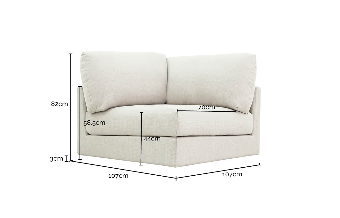 Finley Tribute Chestnut Corner Sofa Chair Module color Tribute Chestnut