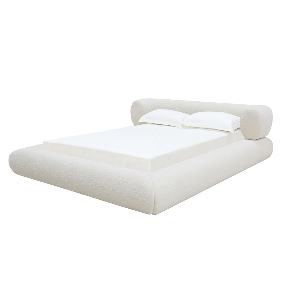 Frankie Bed Boucle Ivory King color Ivory