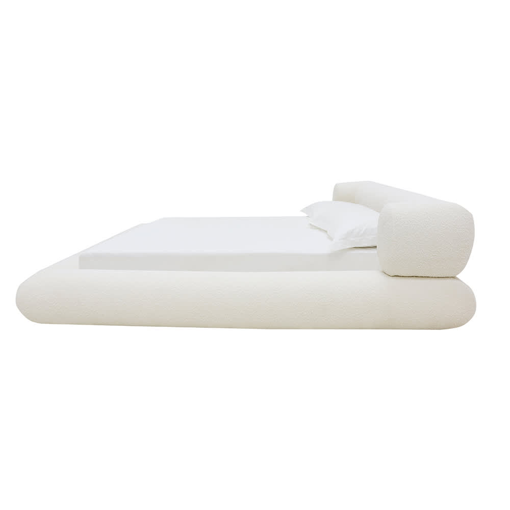 Frankie Bed Boucle Ivory King color Ivory