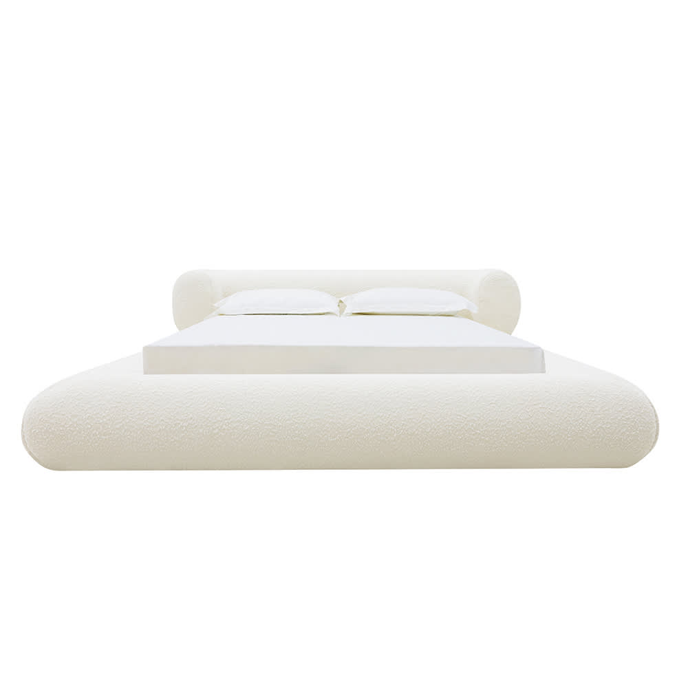 Frankie Bed Boucle Ivory King color Ivory
