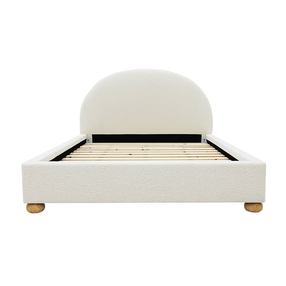 Arch Boucle Bed Frame Ivory color Ivory