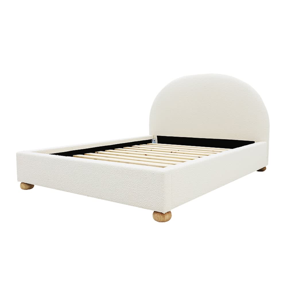 Arch Boucle Bed Frame Ivory color Ivory