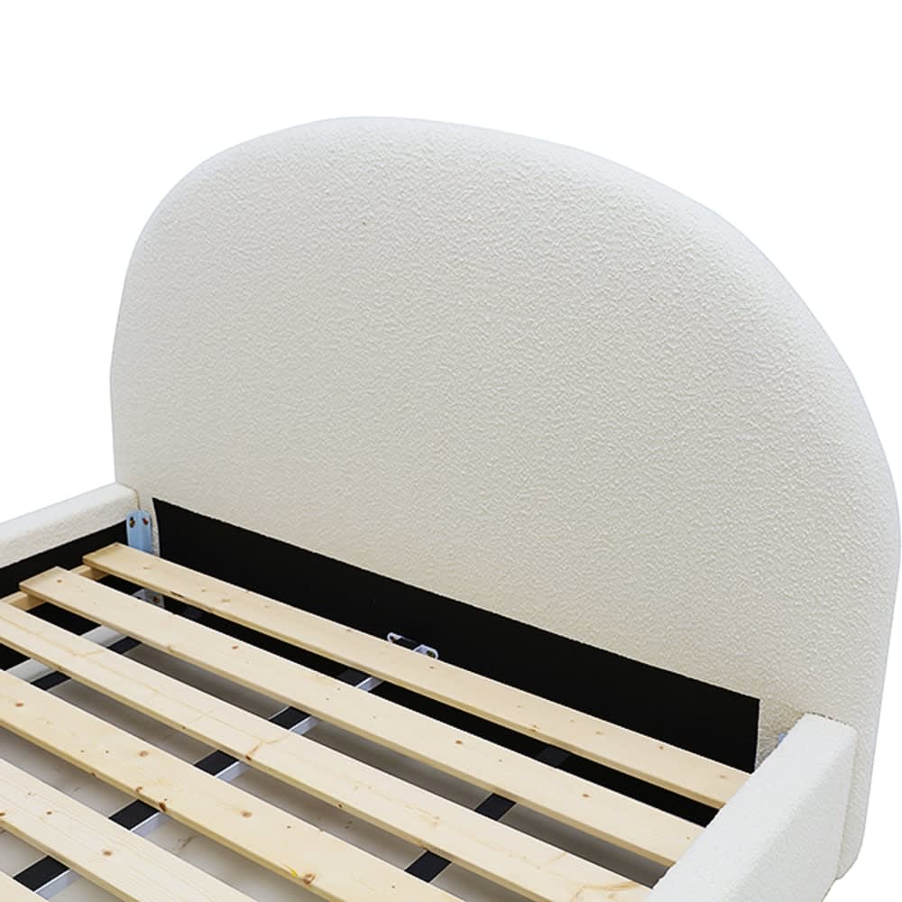 Arch Boucle Bed Frame Ivory color Ivory
