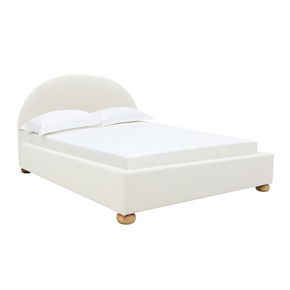 Arch Boucle Bed Frame Ivory color Ivory