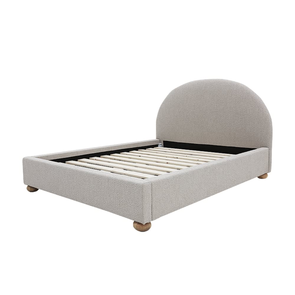 Arch Bed Boucle Pumice King color Pumice