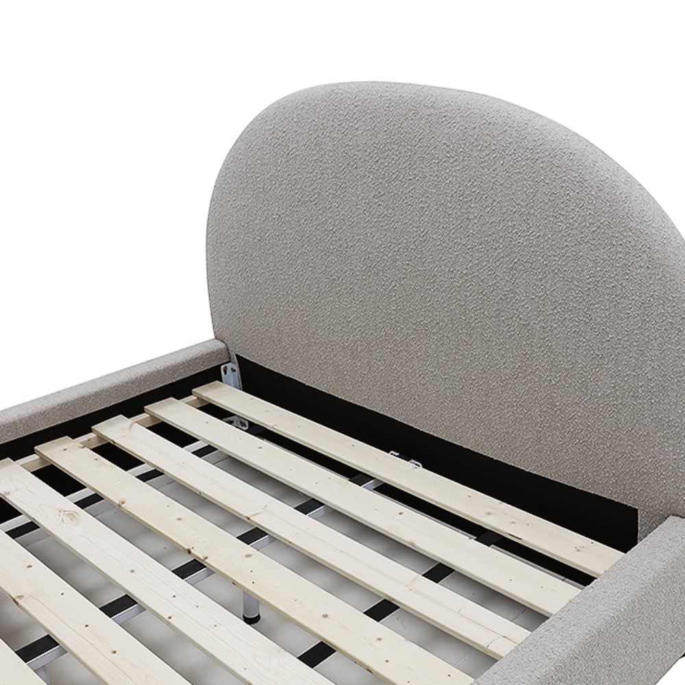 Arch Bed Boucle Pumice King color Pumice