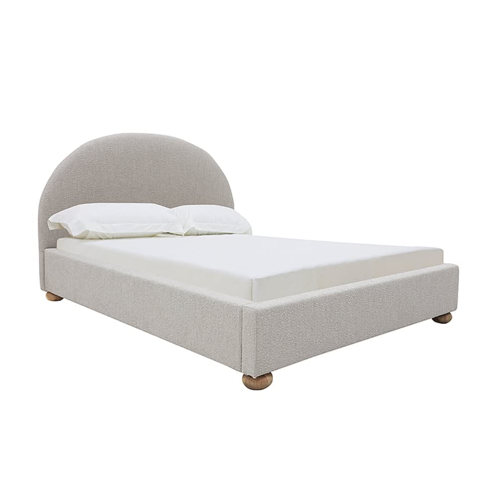 Arch Bed Boucle Pumice King color Pumice