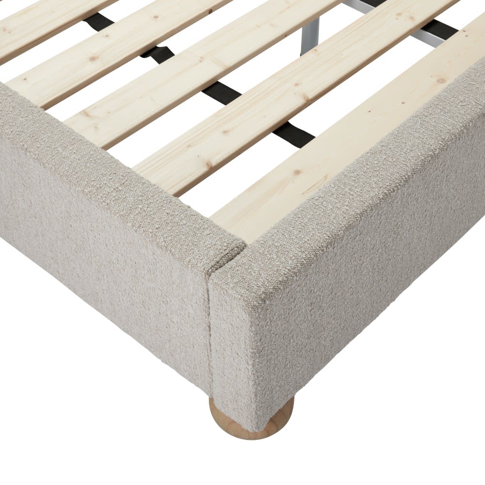 Maeve Boucle Bed Frame Pumice color Boucle Pumice