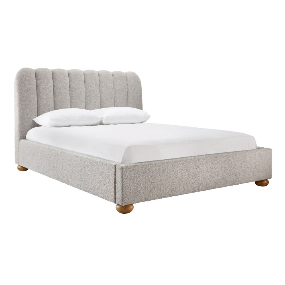 Maeve Boucle Bed Frame Pumice color Boucle Pumice