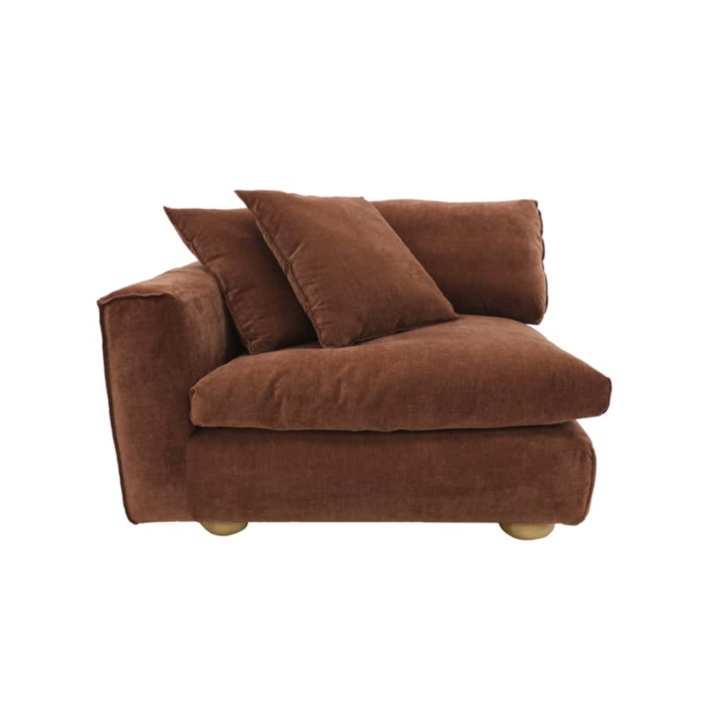 Tully Muse Rust Left Arm Facing Chair Module color Muse Rust