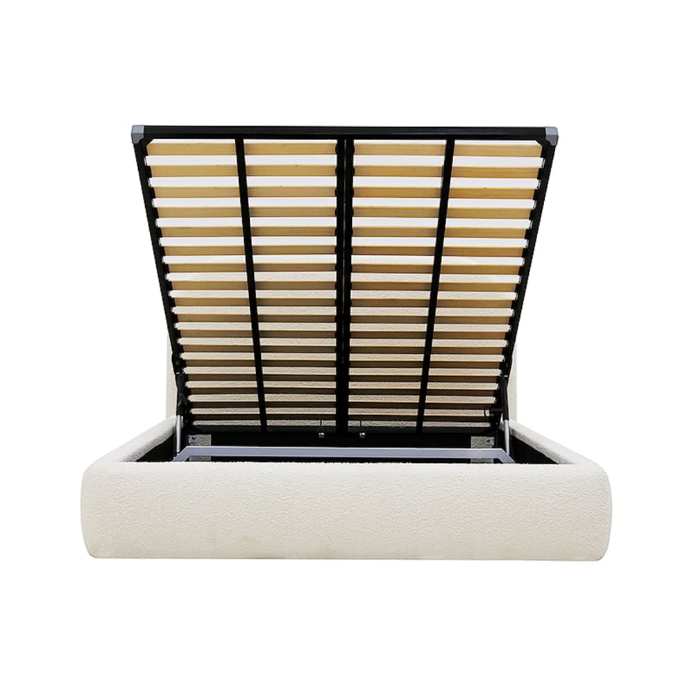 Capri Gas Lift Bed Boucle Ivory Double color Ivory