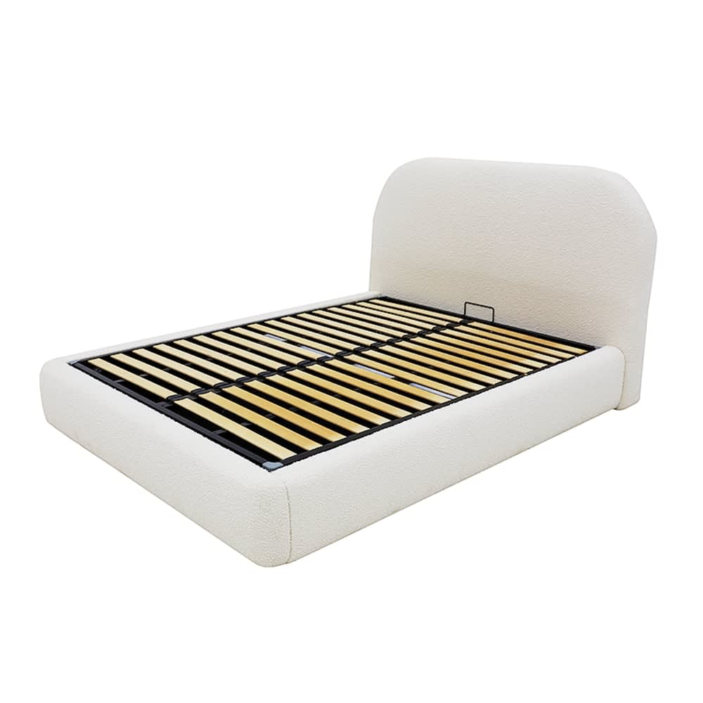 Capri Gas Lift Bed Boucle Ivory Double color Ivory