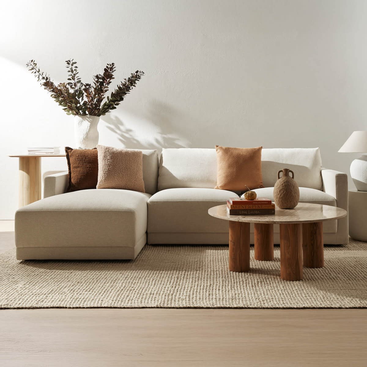 Haven Apt California Ivory Chaise Sofa