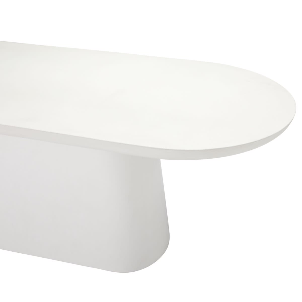Odette White Concrete Dining Table color White