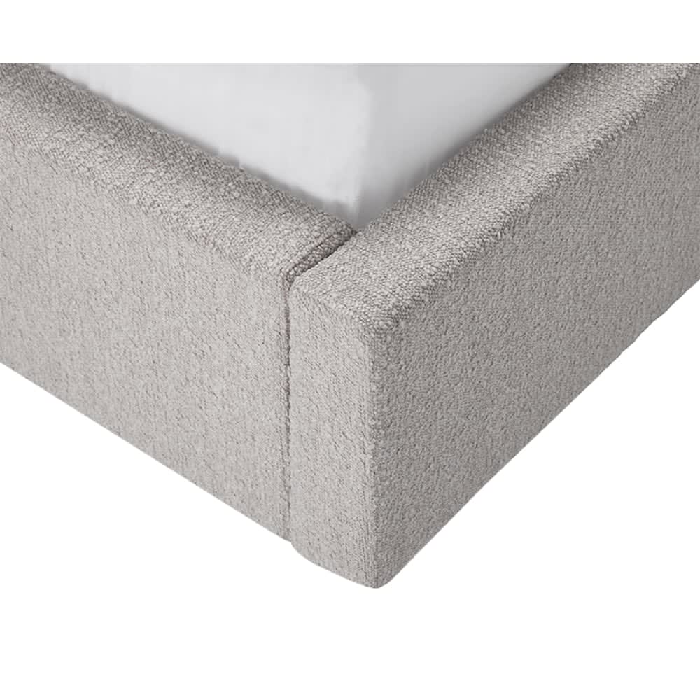 Maeve Gas Lift Bed Boucle Pumice Queen color Pumice